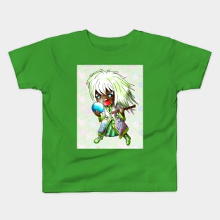 Green haired chibi dark elf sorcerer Kids T-Shirt